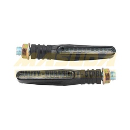 LUZ DIRECCIONAL NEGRO MATE 12V LEDS RUNNING AMARILLA